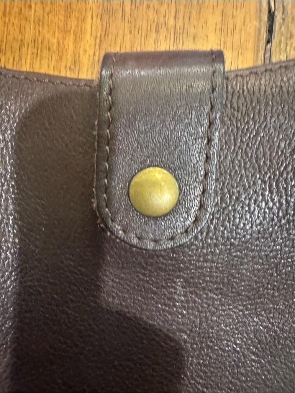 Vintage Brown Leather Mini Crossbody Bag Adjustable Strap Unisex - Picture 5 of 7